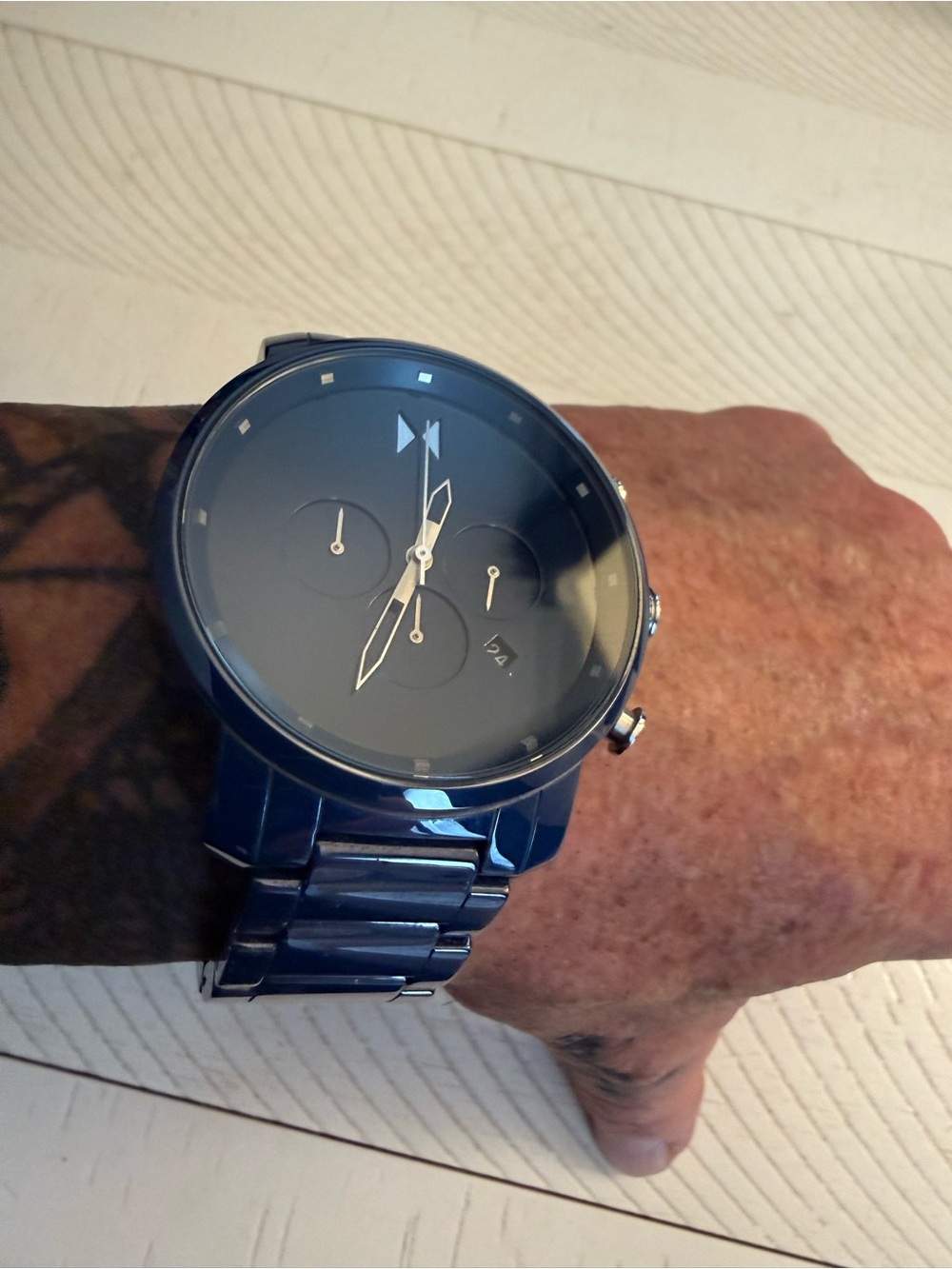 MVMT Men's Blue Ceramic Chronograph Watch with Silver Accents - Picture 5 of 7